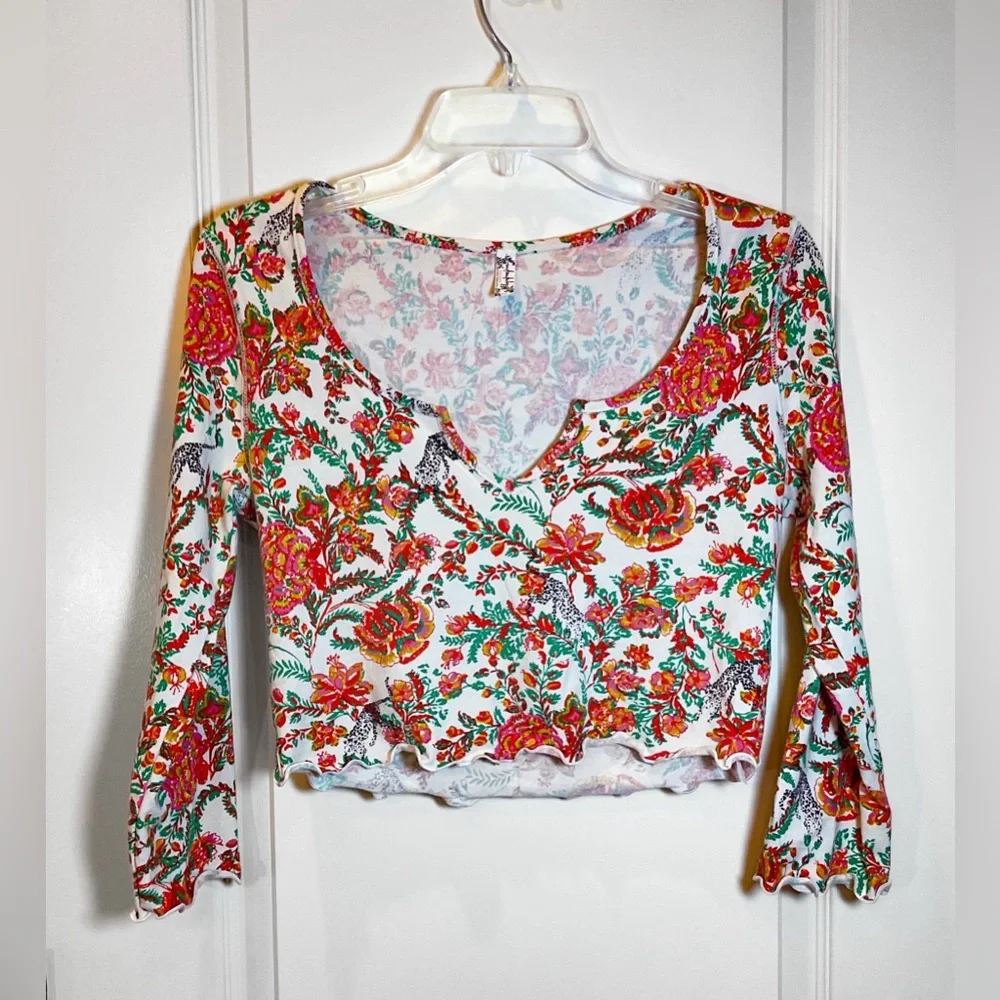 Free People Floral Pajama Lounge Set MEDIUM - Picture 3 of 9